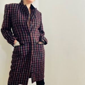 Oleg Cassini Tweed Mid Length Jacket